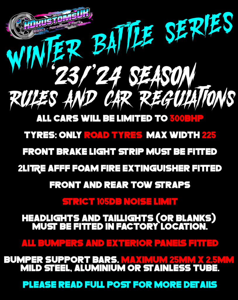 Winter Battle Series 2023/24 Season - Car Regulations!