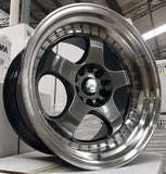 59°North Wheels D-002 | 10.5x18" ET15 5x100/5x108 - Hyper Black/Polished