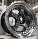 59°North Wheels D-002 | 9.5x18” ET20 5x114/5x120 - Hyper Black/Polished