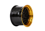 59°North Wheels D-008 | 8.5x18" ET35 5x114/5x120 - Gloss Black/Hyper Gold Lip
