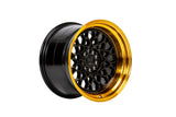 59°North Wheels D-008 | 8.5x18" ET35 5x114/5x120 - Gloss Black/Hyper Gold Lip